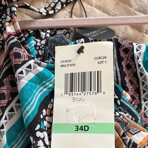 Colorful Geometric Print tankini top